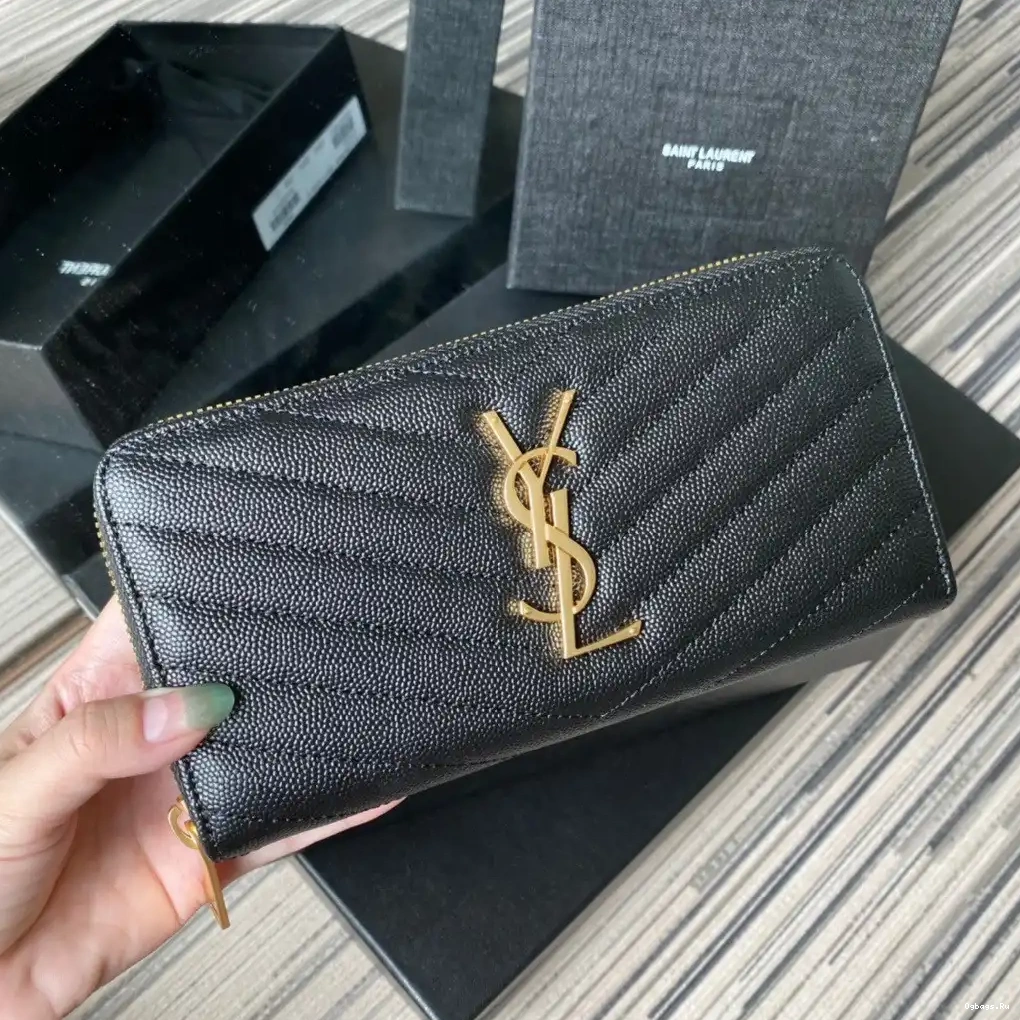 MONOGRAM WALLET ZIPPY YSL 0704